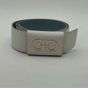 (SOLD) Salvatore Ferragamo Light Gray Fashion Belt (237132) Size 80